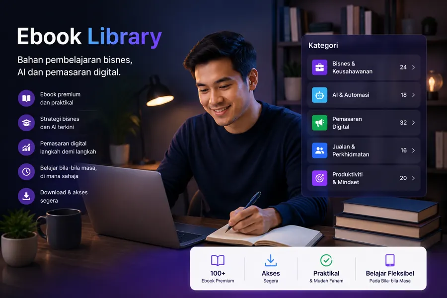 Visual perpustakaan ebook dan bahan pembelajaran digital